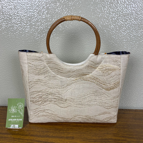 着物リメイク 本場久留米絣ゆったりワンピース＆バッグのセット