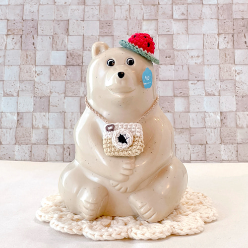 しろくま貯金箱＊スイカのお洋服~黄スイカ~ しろくま貯金箱＊スイカのお洋服~黄スイカ~ しろくま貯金箱＊スイカの