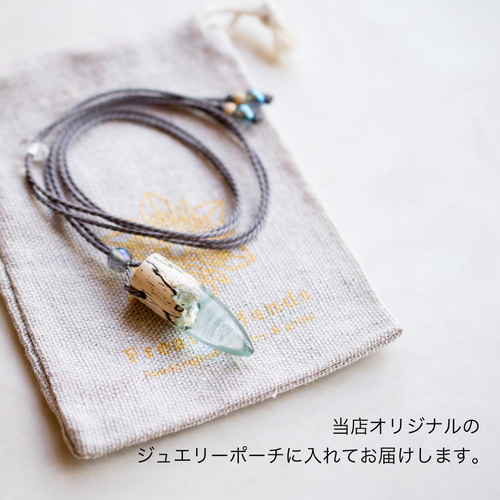 ウッドレジンネックレス サーフボード 波 ブルー 青 海 サーフィン