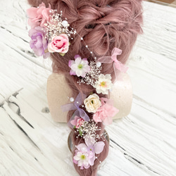 髪飾り ヘッドドレス 結婚式 ラプンツェル サーモンピンク ラプンツェル髪飾り サーモンピンク ヘッドドレス ヘッドドレス