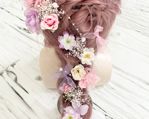 赤　薔薇　髪飾り　ヘッドドレス　ラプンツェル ラプンツェル 髪飾り ヘッドドレス 赤 レッド ヘッドドレス