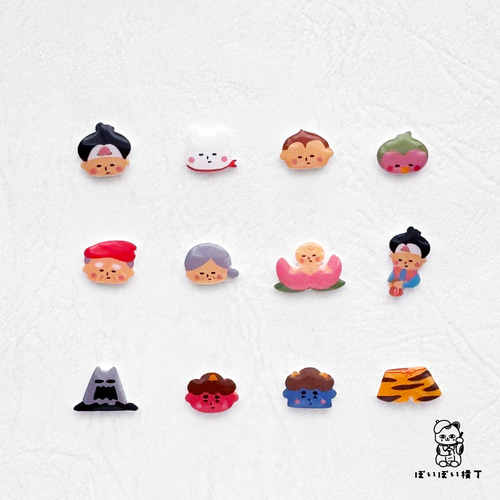 4つ選べる】なんともいえない表情の桃太郎ファミリーのピアス