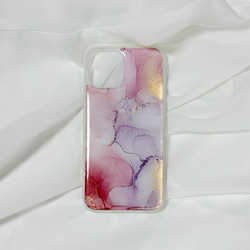 アルコールインクアートスマホケース/iPhoneケース【誘惑レッド】 4枚目の画像