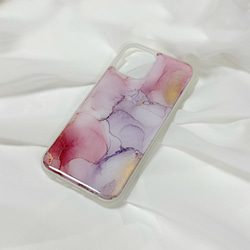 アルコールインクアートスマホケース/iPhoneケース【誘惑レッド】 3枚目の画像