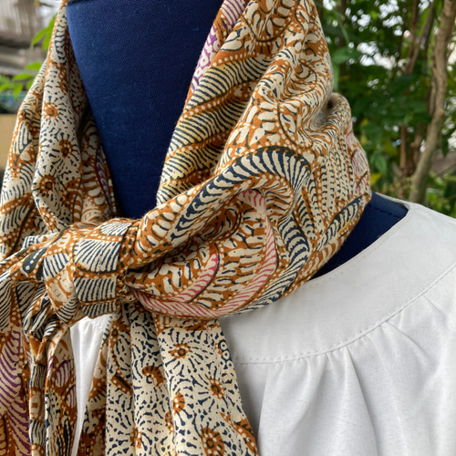 607 オールド バティック ジャワ更紗 ストール 古布 リメイク