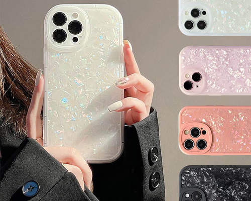 Anthropologie - ssself パールシェル ブラウン 花柄 iPhone スマホケース ブラック Anthropologie - ssself パールシェル ブラウン 花柄 iPhone