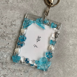 B8トレカキーホルダー】硬質ケース 『 lamé 』 水色/ブルー/クリア