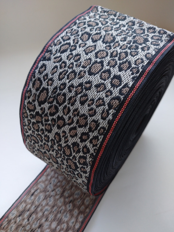 手芸用「 畳ヘリ」ヒョウ柄 畳へり 1m(日本製）畳縁 畳のへり ワイルド