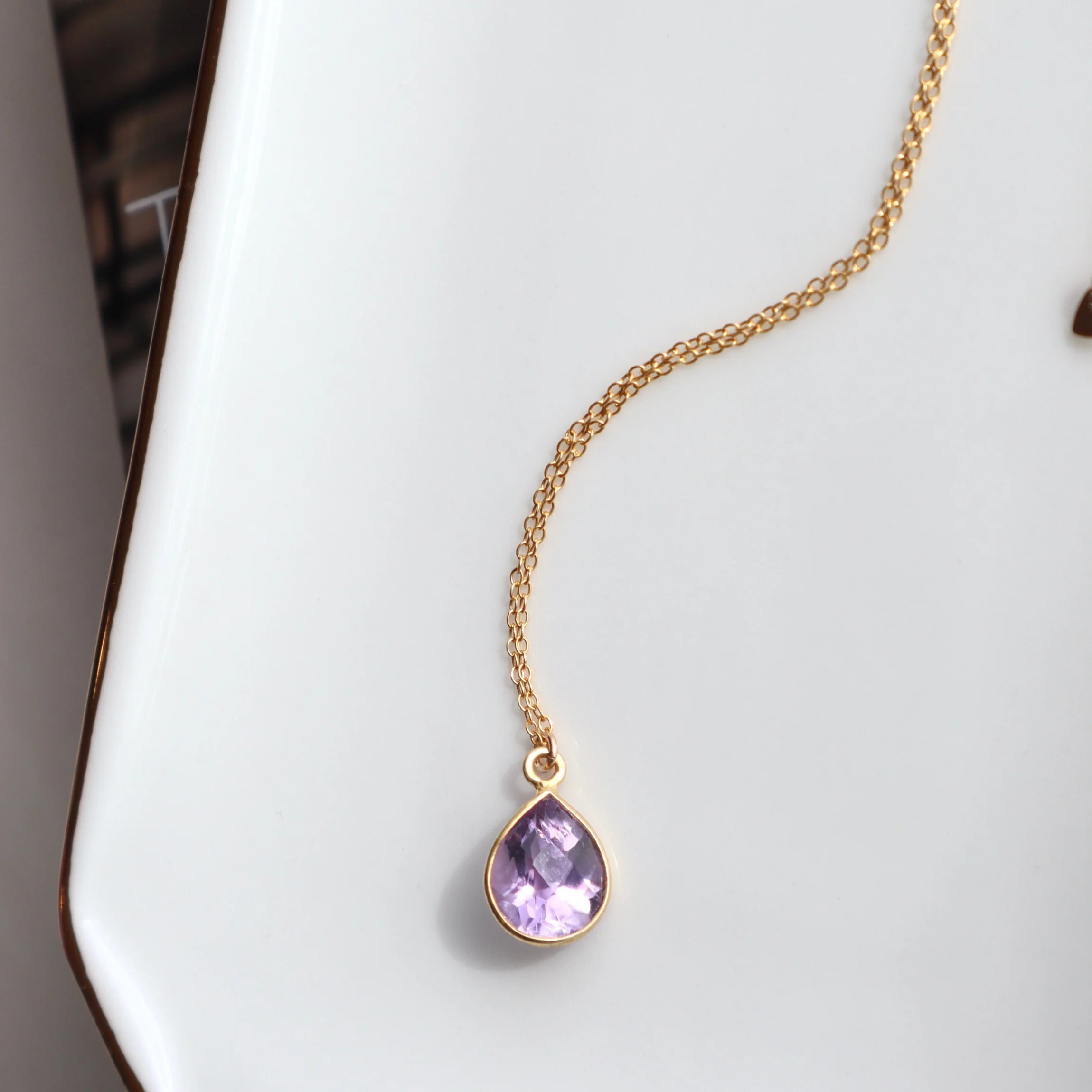 Amethyst charm necklace