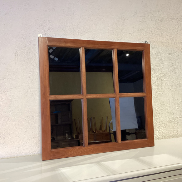 ヴィンテージ　窓枠　鏡 窓枠 鏡 店舗什器 ヴィンテージ ミラー