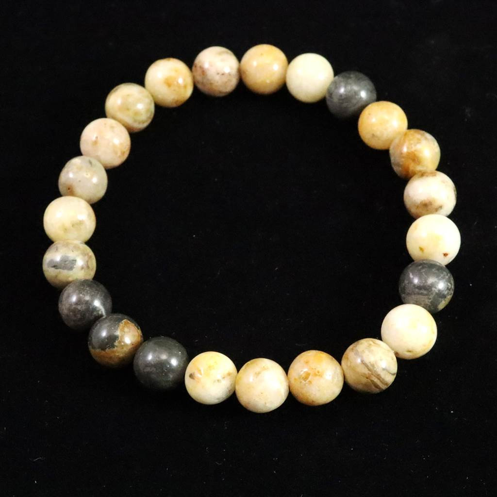 H&E社　ハニー＆クリーム アゼツライト  8mmブレスレット  15.7g #11780