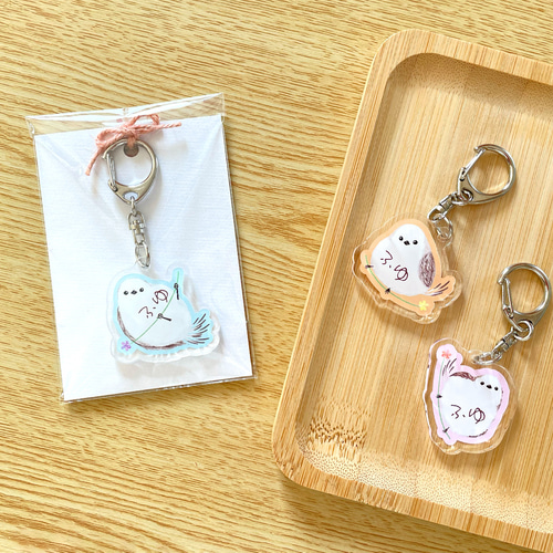 名入れ｜受注製作品】シマエナガのキーホルダー〈1個〉アクキー