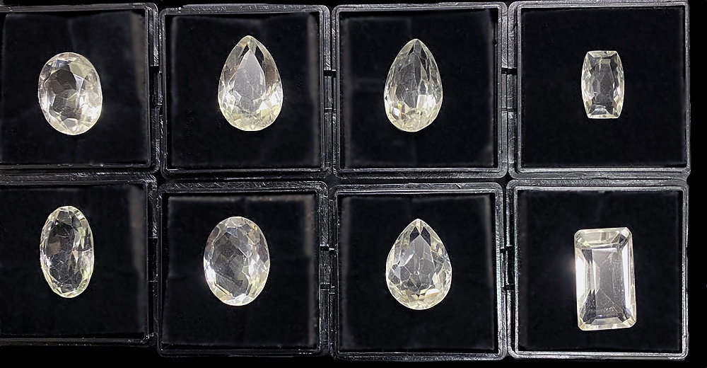 天然水晶 カットルース 8個セット（Ｓ04）