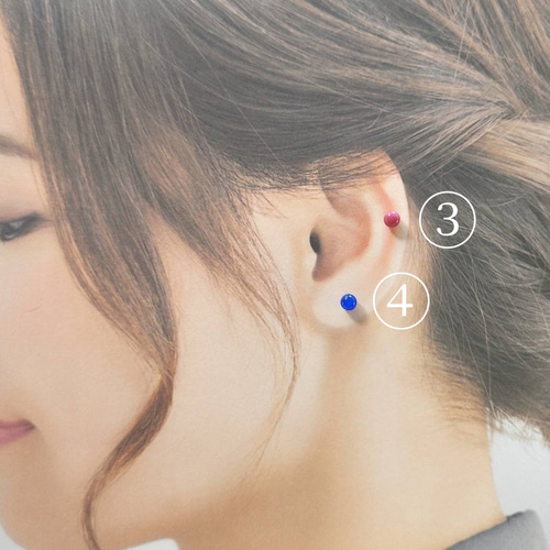 まんまるガラスのひと粒ボディピアス◇つけっぱなしOK！【M1