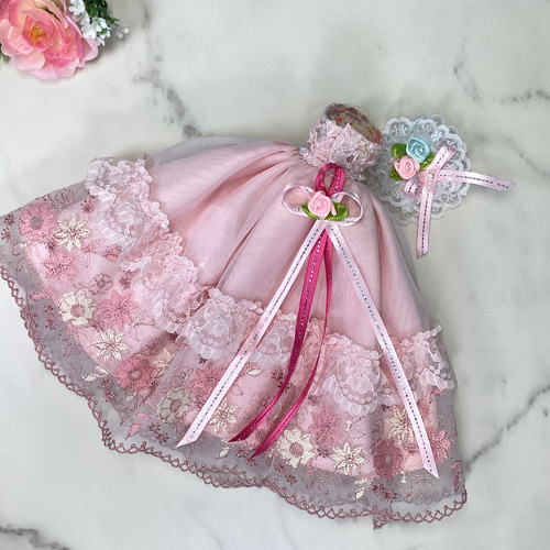 ラベンダーの配色ハシゴレースドレス | Dorry doll | M | 結婚式