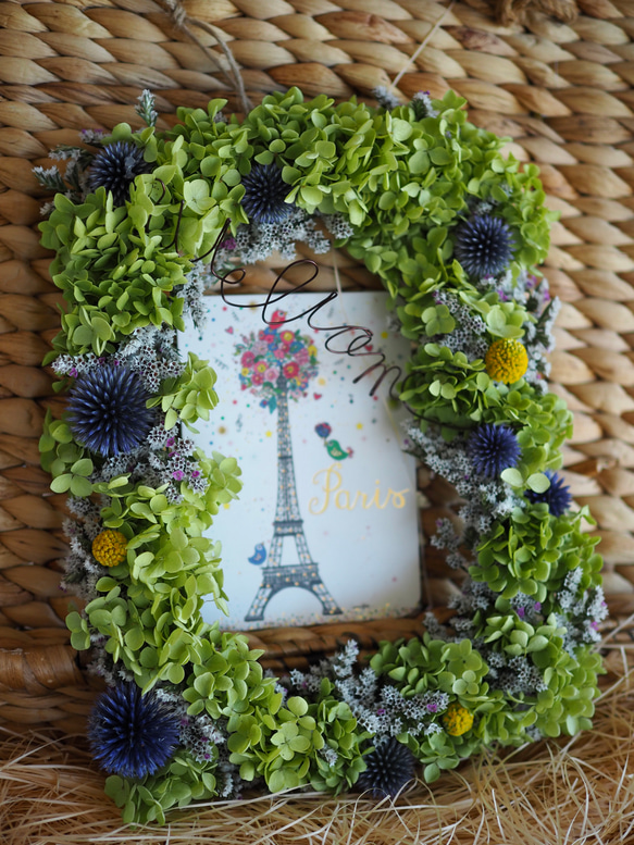 アナベルスクエアリース 【ワイヤークラフトWelcome入り】【ドライ