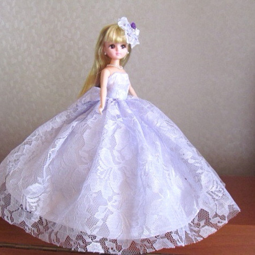 リカちゃん パープル レース ドレスワンピース パンプス セット リカちゃん パープル レース ドレスワンピース パンプス セット