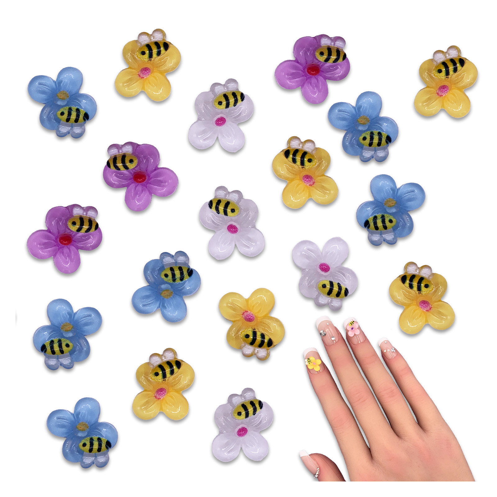 ネイルシール★ F693 ミツバチ　お花　フラワー　秋冬　蜂　植物　ボタニカル Amazon.co.jp: Vonrui 3D 蜂 ネイルシール,蜂 ネイル シール