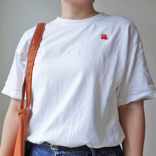 受注制作】ワンポイント 刺繍 Tシャツ ( たこ ) Tシャツ UPPER