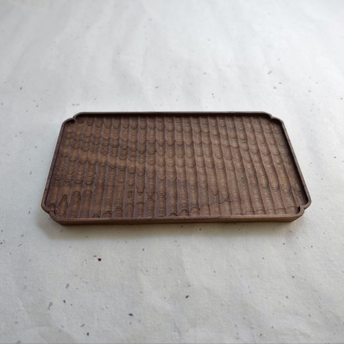 注文製作】我谷盆 ウォルナット 20×12×1.2cm ナチュラル お盆 トレイ