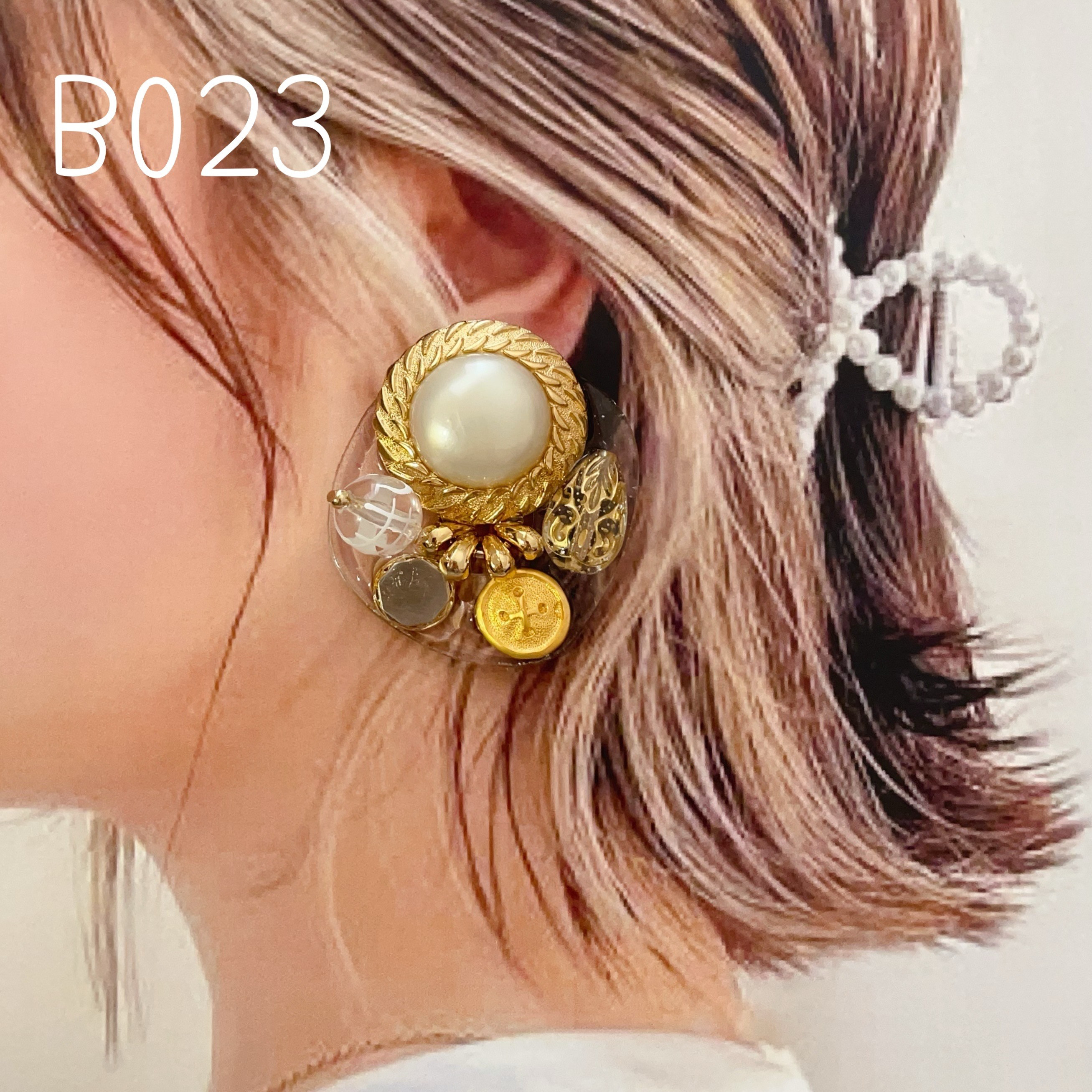 ビンテージ風　大ぶり　ピアス ヴィンテージレトロ風 大ぶり ピアス/レトロイヤリング
