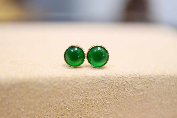 天然ヒスイミニサイズピアスk18 ピアス（スタッド・一粒） パール  