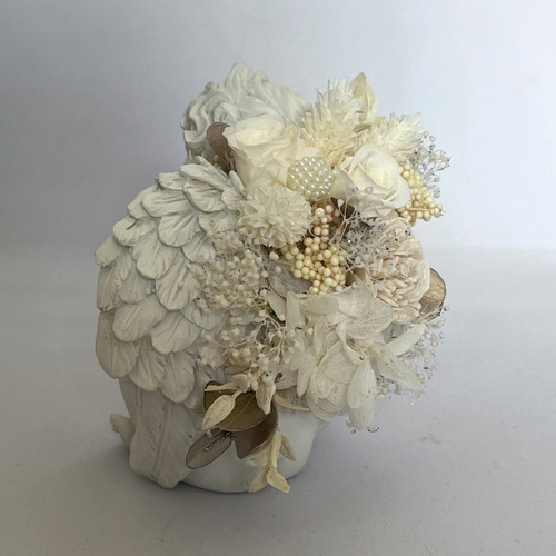 プリザーブドフラワー ドライフラワー 天使 エンジェル 天使置物