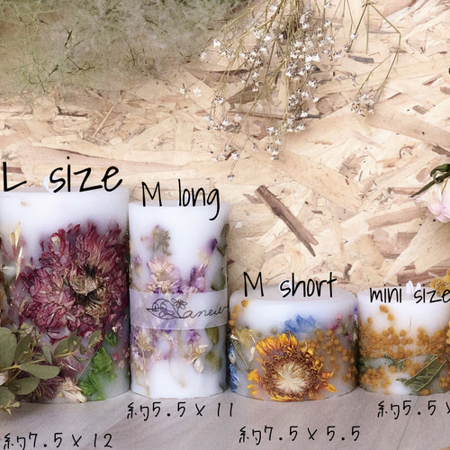 ボタニカルキャンドル M long キャンドル・キャンドルホルダー anew