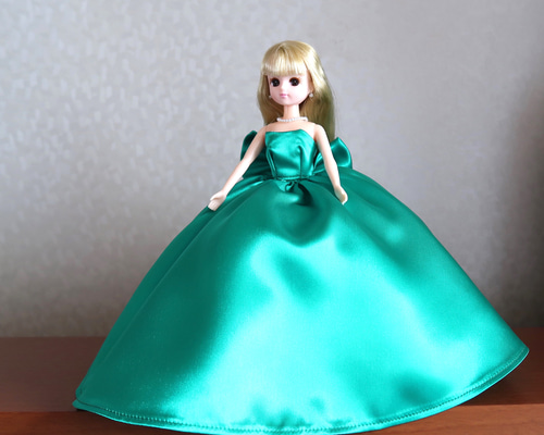 リカちゃん服  グリーン花柄オールインワン cfaaa87ad4515112b93427433f65f8