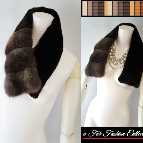 S11 セーブル 毛皮　マフラー 楽天市場】ロシアンセーブルファーマフラー ナチュラルカラー