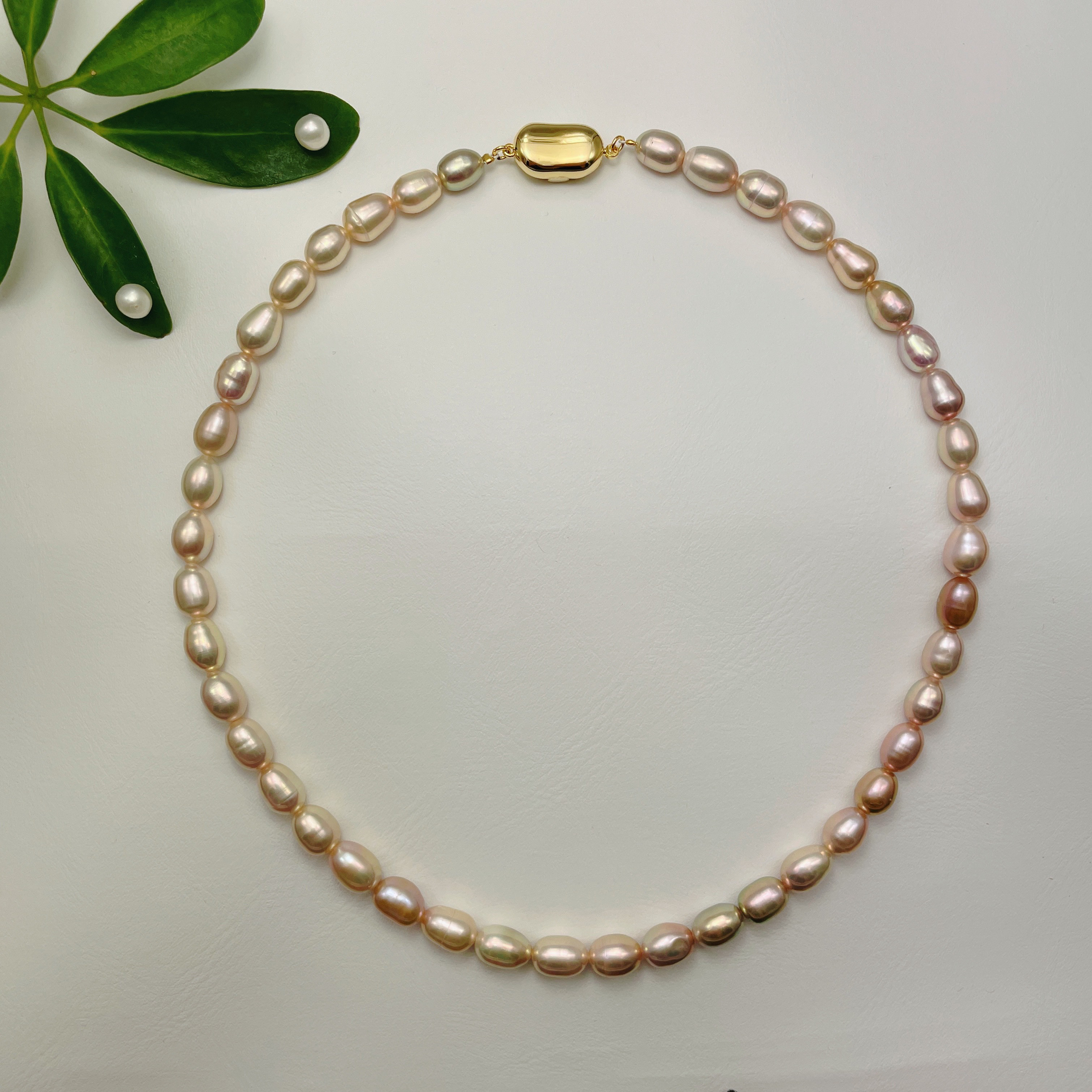 マルチカラー（ペールトーン）淡水パールネックレス  u_HY0113