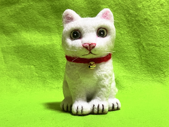 羊毛フェルト おねだり猫 ハンドメイド ねこ ネコ フェルト猫