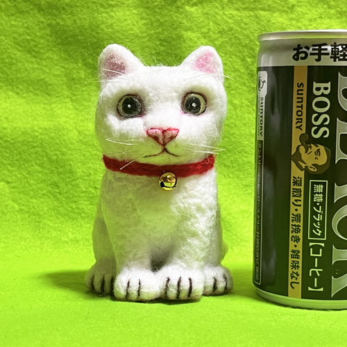 白猫(中)置物#2 (羊毛フェルト) 羊毛フェルト 工房TAKA 通販 18031514