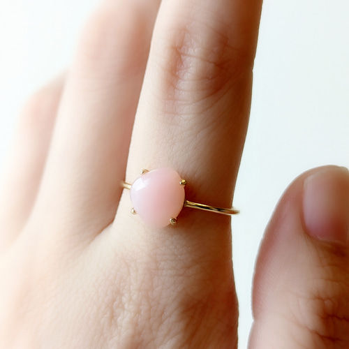 ピンクオパール リング 天然石 リング 天然石 指輪 フリーサイズリング
