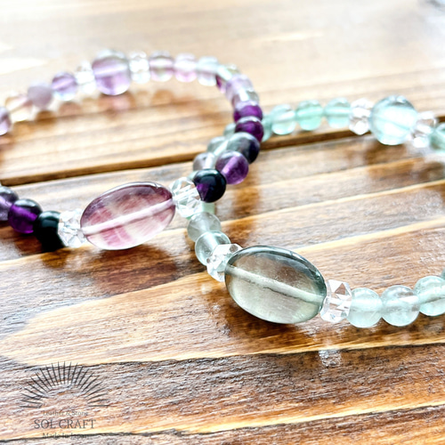 知性の石】パープルフローライト ブレスレット