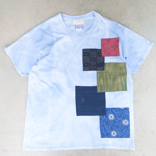 Acote 藍染 デザイン Tシャツ スクエア アート 着物リメイク