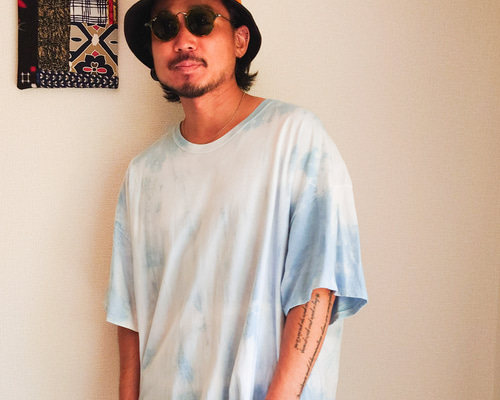 Acote 藍染 パッチワーク Tシャツ 着物リメイク Tシャツ Acote 通販