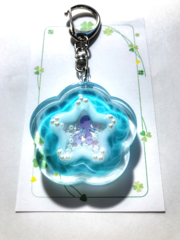 シャカシャカキーホルダー キラ②星いっぱいmooシェイカー 花
