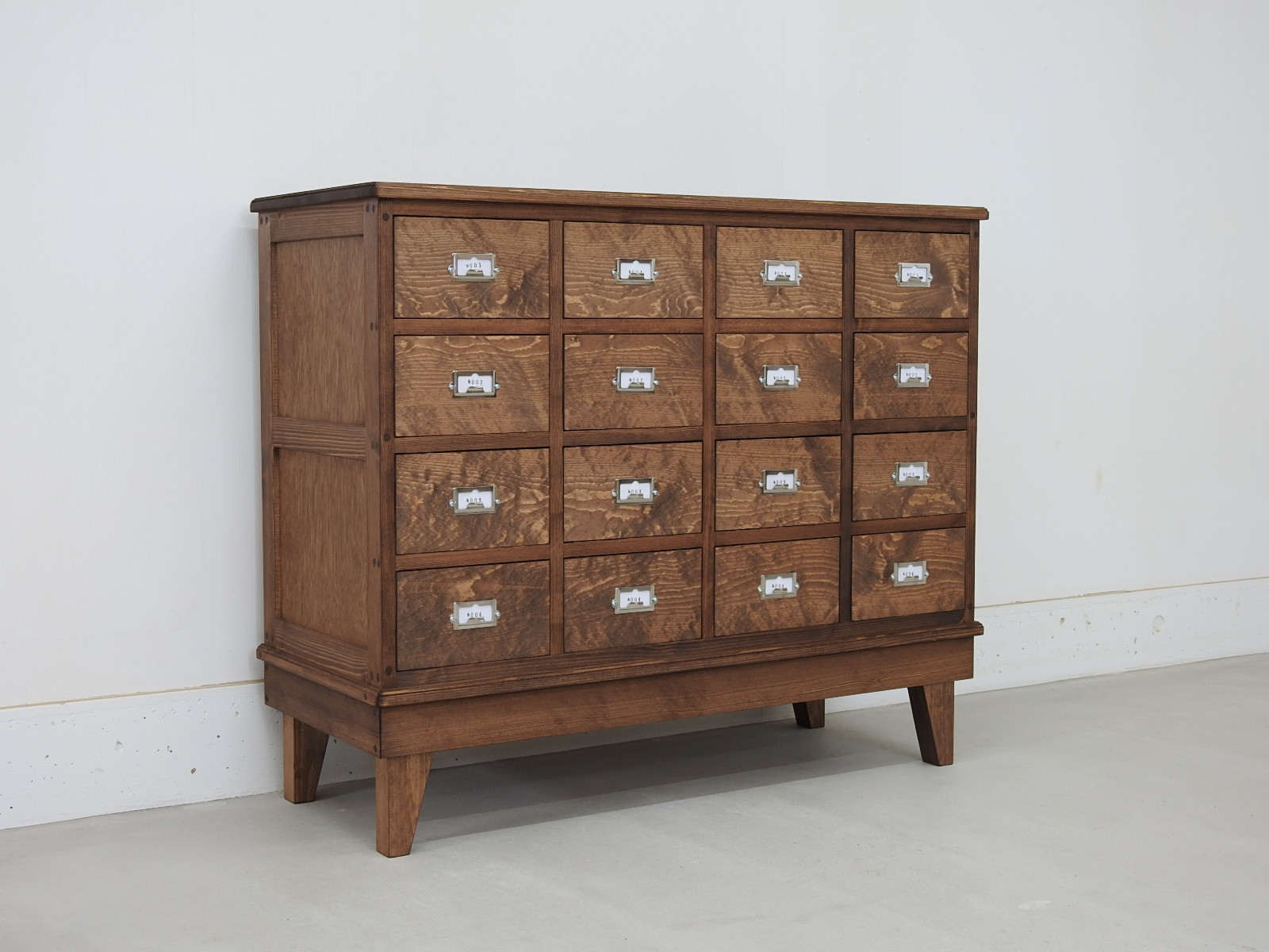 ・【現品販売】W90　足付(L)　引出し収納16杯（M4×4）　[チェスト　タンス　ドロワー　収納棚]