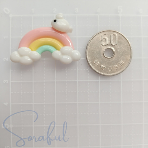 5個】ゆめかわ レインボー 虹 橋【デコパーツ】D-0217-RAINBOW