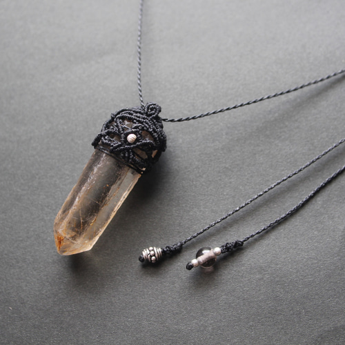 ヒマラヤ水晶 原石 マイクロマクラメ リバーシブル ペンダント