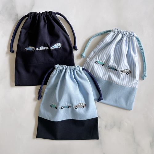 25×35ランチョンマット&お弁当袋&コップ袋　ネイビー　ゾウ　給食　入園　入学 25×35ランチョンマット&お弁当袋&コップ袋 ネイビー ゾウ 給食 入園