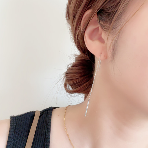 ゴールドあり◇大人のアメリカンピアス/サージカルステンレス ロング