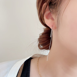 セラフィナイトコッパー ロングピアス,イヤリング/14kgf 天然石 金属