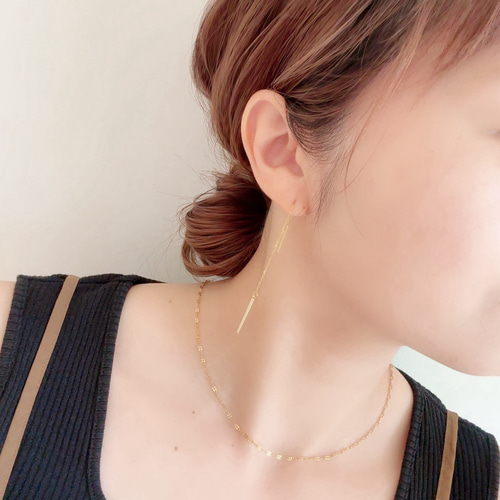 ゴールドあり◇大人のアメリカンピアス/サージカルステンレス ロング