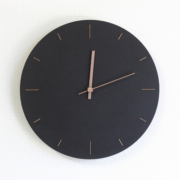 掛け時計 elegante-black-w デザイン シンプル 繊細 おしゃれ 木製