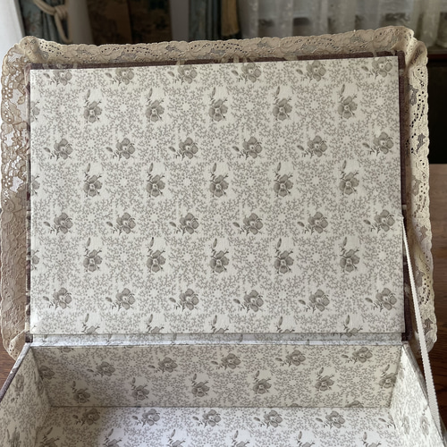 カルトナージュボックス フランスヴィンテージの生地です。趣きのある