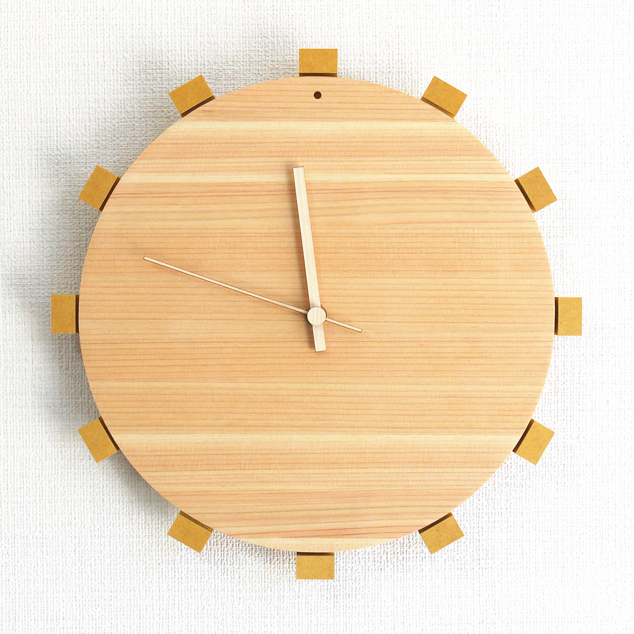 掛け時計 SUNSUN-hinoki-y 北欧風 モダン おしゃれ シンプル 木製