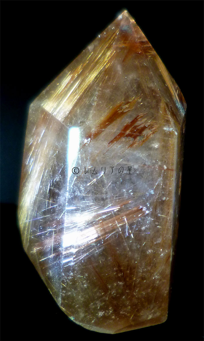 288 太陽放射、レッド＆ゴールドタイチンルチルクォーツ、水晶ポイント（束状金針水晶原石）