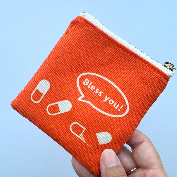 小さなおくすりポーチ（オレンジ） 8枚目の画像